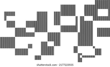 Rough, irregular texture composed of monochrome geometric elements. Overlay distressed grunge background. Abstract vector illustration. Isolated on white background. EPS10