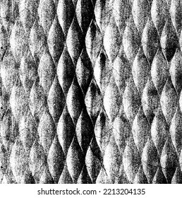 Reiche, unregelmäßige Textur aus monochromen geometrischen Elementen. Overlay bedrückter brüchiger Hintergrund. Abstrakte Vektorgrafik. Einzeln auf weißem Hintergrund. EPS10