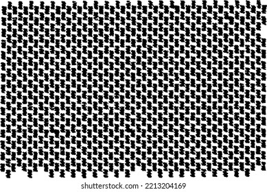 Rough, irregular texture composed of monochrome geometric elements. Overlay distressed grunge background. Abstract vector illustration. Isolated on white background. EPS10