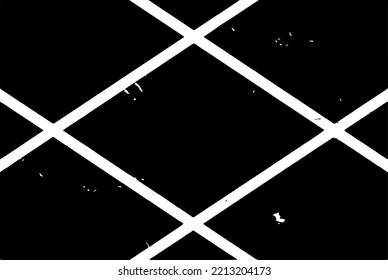 Rough, irregular texture composed of monochrome geometric elements. Overlay distressed grunge background. Abstract vector illustration. Isolated on white background. EPS10