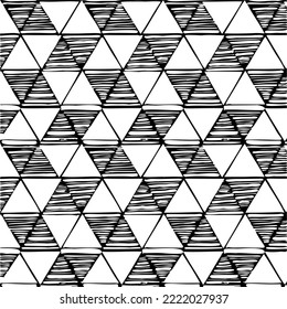 Rough, irregular texture composed of monochrome geometric elements. Overlay distressed grunge background. Abstract vector illustration. Isolated on white background. EPS10
