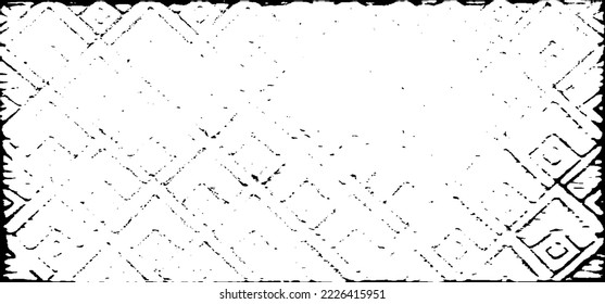 Rough, irregular texture composed of monochrome geometric elements. Overlay distressed grunge background. Abstract vector illustration. Isolated on white background. EPS10