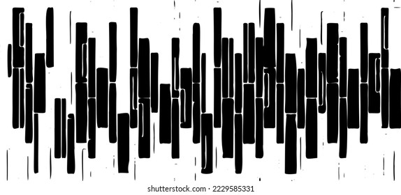 Rough, irregular texture composed of monochrome geometric elements. Overlay distressed grunge background. Abstract vector illustration. Isolated on white background. EPS10