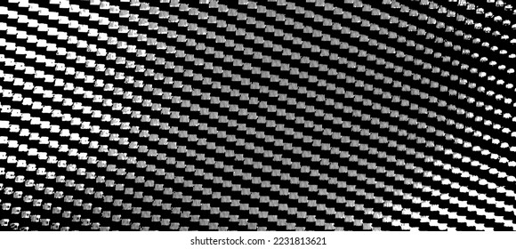 Reiche, unregelmäßige Textur aus monochromen geometrischen Elementen. Overlay bedrückter brüchiger Hintergrund. Abstrakte Vektorgrafik. Einzeln auf weißem Hintergrund. EPS10