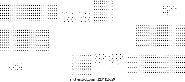 Rough, irregular texture composed of monochrome geometric elements. Overlay distressed grunge background. Abstract vector illustration. Isolated on white background. EPS10