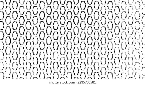 Rough, irregular texture composed of monochrome geometric elements. Overlay distressed grunge background. Abstract vector illustration. Isolated on white background. EPS10