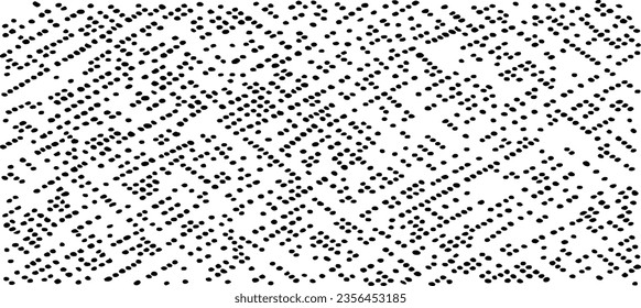 Reiche, unregelmäßige Textur aus monochromen geometrischen Elementen. Overlay bedrückter brüchiger Hintergrund. Abstrakte Vektorgrafik. Einzeln auf weißem Hintergrund. EPS10