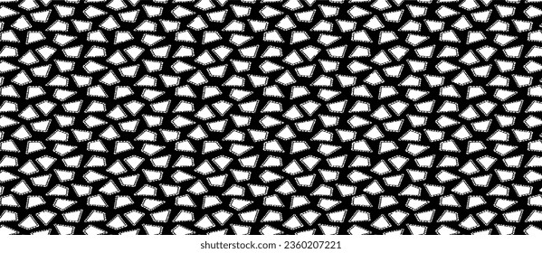 Rough, irregular texture composed of monochrome geometric elements. Overlay distressed grunge background. Abstract vector illustration. Isolated on white background. EPS10