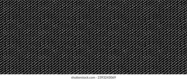 Reiche, unregelmäßige Textur aus monochromen geometrischen Elementen. Overlay bedrückter brüchiger Hintergrund. Abstrakte Vektorgrafik. Einzeln auf weißem Hintergrund. EPS10