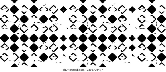 Rough, irregular texture composed of monochrome geometric elements. Overlay distressed grunge background. Abstract vector illustration. Isolated on white background. EPS10