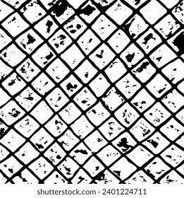 Rough, irregular texture composed of monochrome geometric elements. Overlay distressed grunge background. Abstract vector illustration. Isolated on white background. EPS10