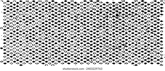 Textura rígida e irregular compuesta de elementos geométricos monocromos. Superponer el fondo gris angustiado. Ilustración del vector abstracto. Aislado sobre fondo blanco. EPS10