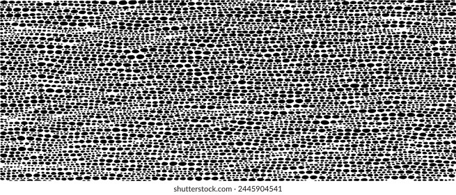 Rough, irregular texture composed of monochrome geometric elements. Overlay distressed grunge background. Abstract vector illustration. Isolated on white background. EPS10