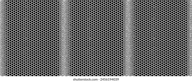 Raue, unregelmäßige Textur aus monochromen geometrischen Elementen. Überlagern Sie den depressiven Grunge-Hintergrund. Abstrakte Vektorillustration. Isoliert auf weißem Hintergrund. EPS10
