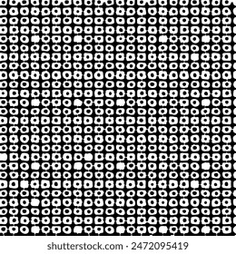 Rough, irregular texture composed of monochrome geometric elements. Overlay distressed grunge background. Abstract vector illustration. Isolated on white background. EPS10