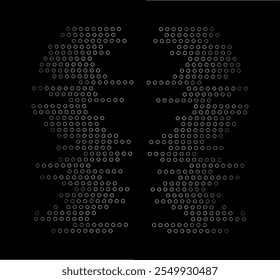 Rough, irregular texture composed of monochrome geometric elements. Overlay distressed grunge background. Abstract vector illustration. Isolated on white background. EPS10