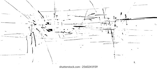 Rough, irregular texture composed of monochrome geometric elements. Overlay distressed grunge background. Abstract vector illustration. Isolated on white background. EPS10