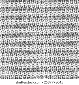 Tejido áspero de yute y algodón. Muestra de manta de país. Alfombra rústica tejida en blanco y negro. Fondo de arpillera. Vector sin costuras.