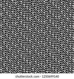 Rough knit texture, in black and white. Old fabric detail. Graphic pattern. Vector illustration.