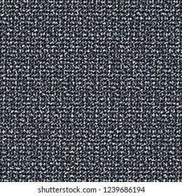Rough knit texture. Blue cotton fabric detail. Mottled background. Vector illustration.