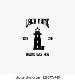 rough lighthouse vintage simple logo designs
