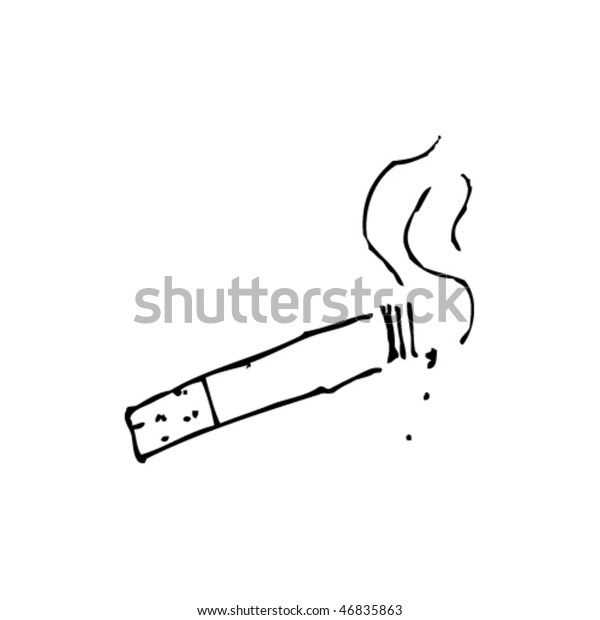 Rough Line Drawing Cigarette Stock Vector (Royalty Free) 46835863