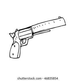 dibujo de línea aproximada de una pistola