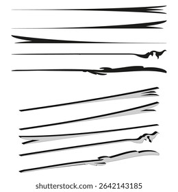 Rough line shape. Jagged motion figure. Abstract vector form. Black stroke pattern.