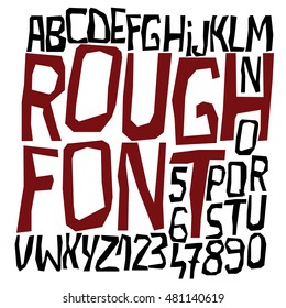 Rough Looking Font With An Uneven Effect Of Disorder