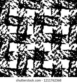 Rough mesh pattern. Detail. Graphics in black and white. Tile floor. Vector illustration.