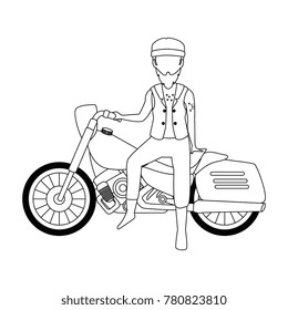 rough motorcyclist avatar character