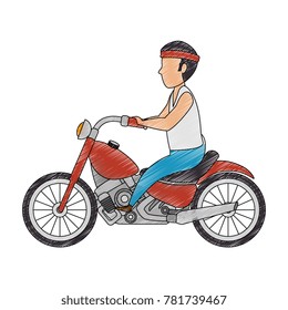 rough motorcyclist avatar character