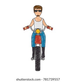 rough motorcyclist avatar character