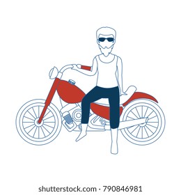 rough motorcyclist avatar character