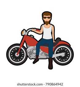 rough motorcyclist avatar character
