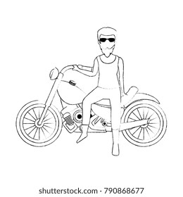 rough motorcyclist avatar character
