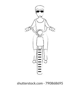 rough motorcyclist avatar character