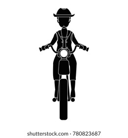 rough motorcyclist with hat avatar character