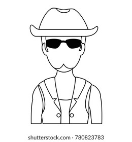 rough motorcyclist with hat avatar character