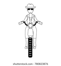 rough motorcyclist with hat avatar character