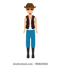 rough motorcyclist with hat avatar character