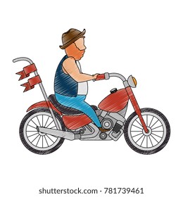 rough motorcyclist with hat avatar character