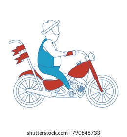 rough motorcyclist with hat avatar character