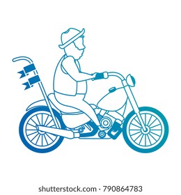 rough motorcyclist with hat avatar character