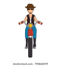 rough motorcyclist with hat avatar character