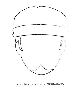 rough motorcyclist head avatar character