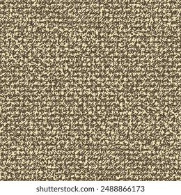 Rough mottled fabric in shades of brown and beige. Floor rug texture. Burlap background. Abstract vector seamless.