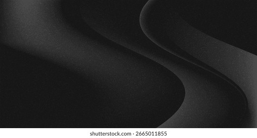 Raue Rauschtextur auf abstraktem schwarzem Hintergrund, monochromer Hintergrund.
