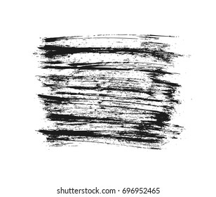 Rough old overlay swatch or grunge pattern isolated on white background. Vector distress scratch dirty effect or brush paint texture for your design.