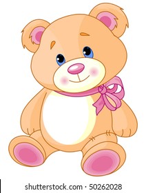 A rough, painterly child's Teddy bear